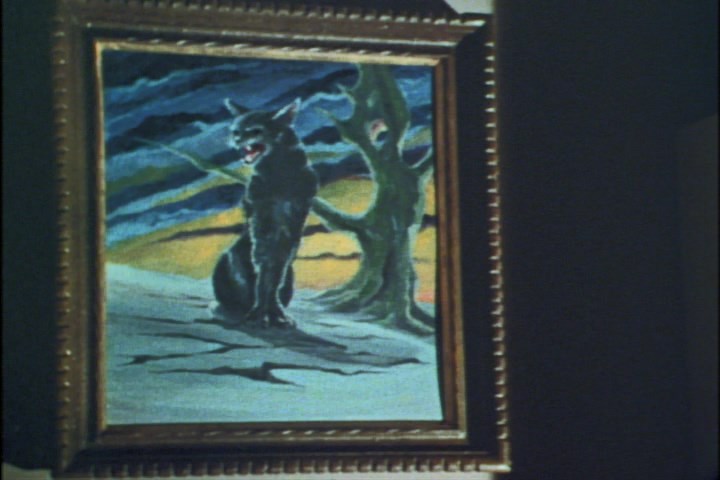 UFOに拉致される猫の絵 - 絵画